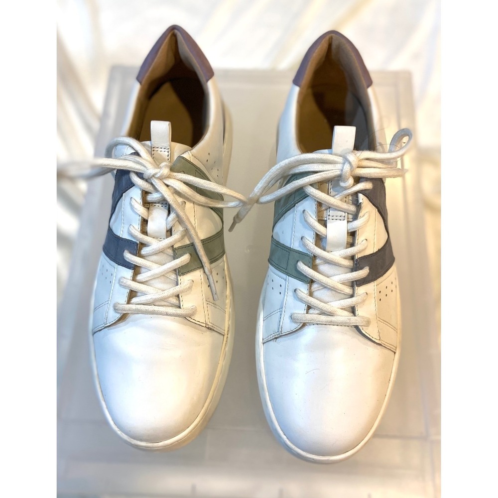 Vionic Simasa White Leather Lavender Sage Green Sneakers Womens Size 10 Low Top - Picture 2 of 8